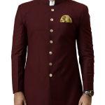 Classic Wine Achkan for Men | Elegant Ethnic Wear | Jaipurio